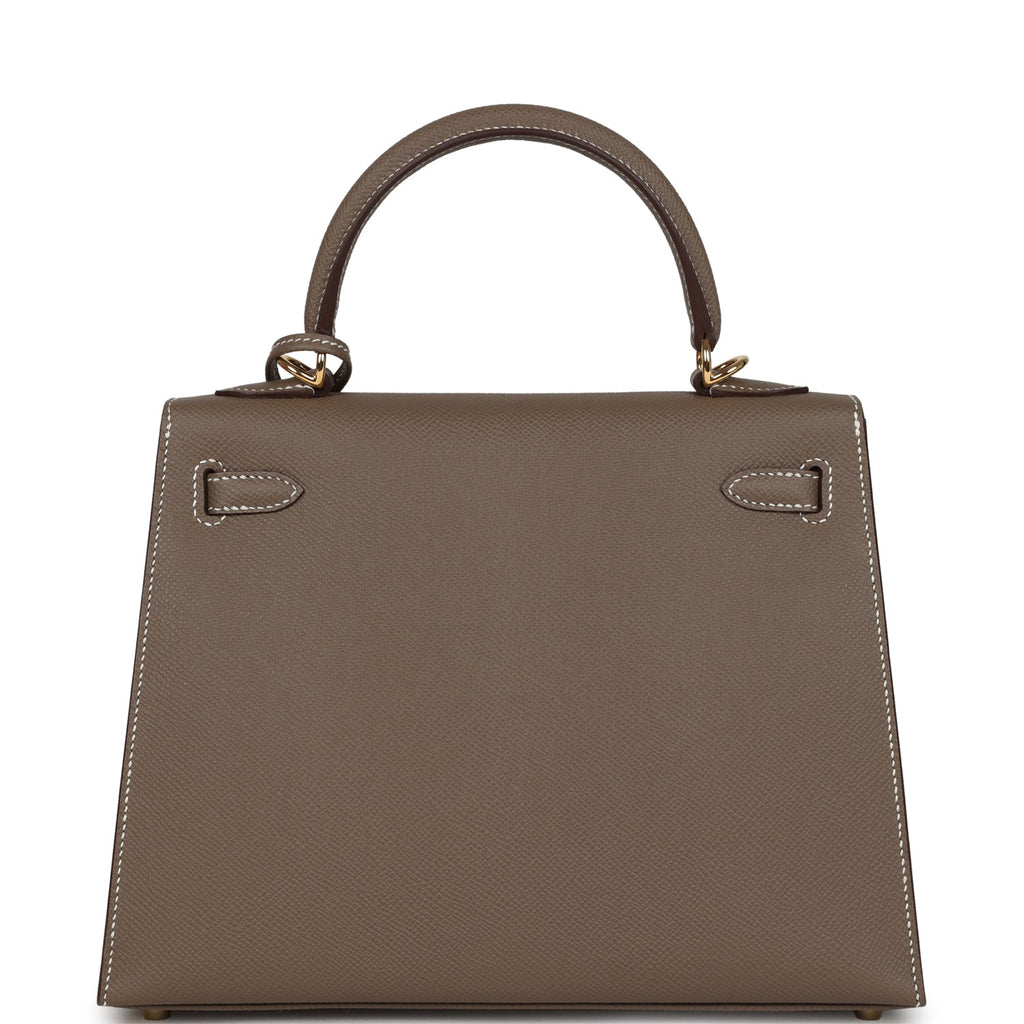 Hermes Kelly Sellier 25 Etoupe Epsom Gold Hardware