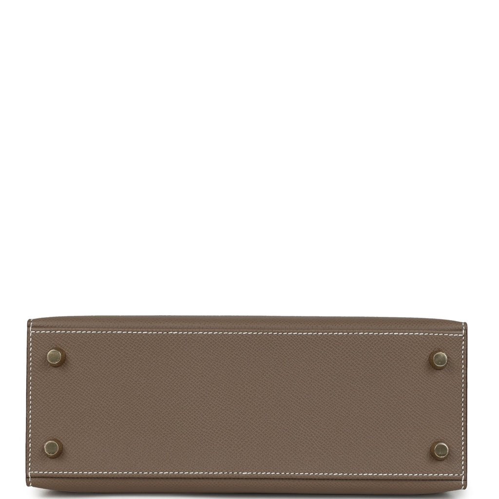 Hermes Kelly Sellier 25 Etoupe Epsom Gold Hardware