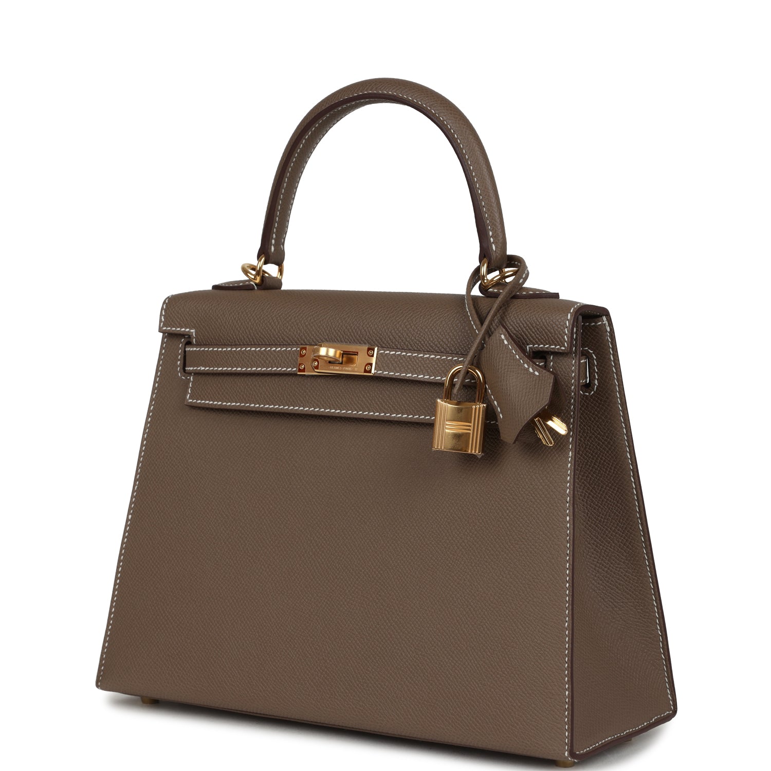 Hermes Kelly Sellier 25 Etoupe Epsom Gold Hardware