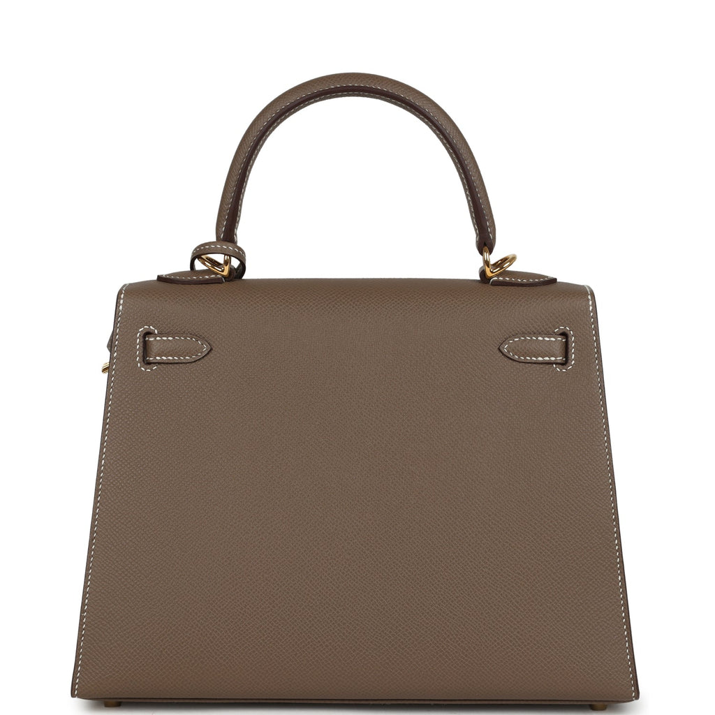 Hermes Kelly Sellier 25 Etoupe Epsom Gold Hardware