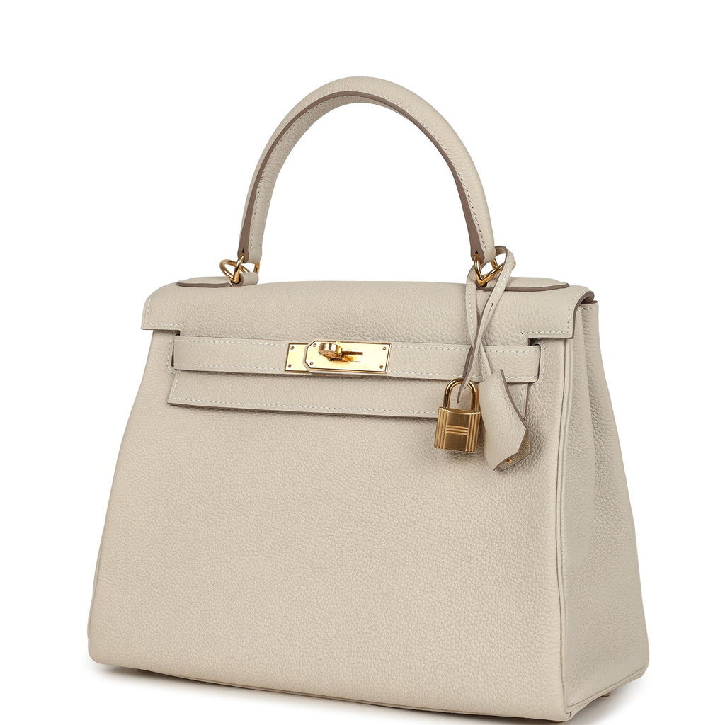 Hermes Kelly Retourne 28 Craie Togo Gold Hardware