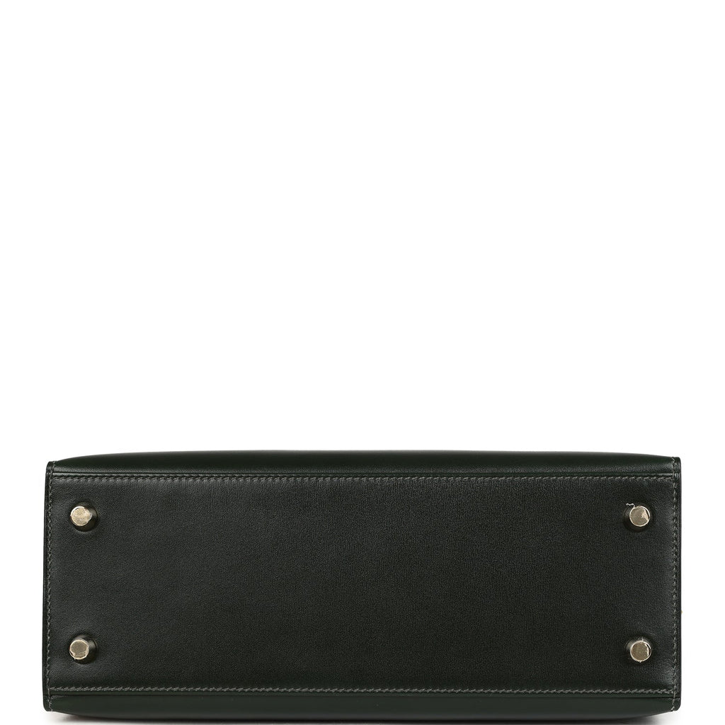 Hermes Kelly Sellier 25 Vert Fonce Box Gold Hardware