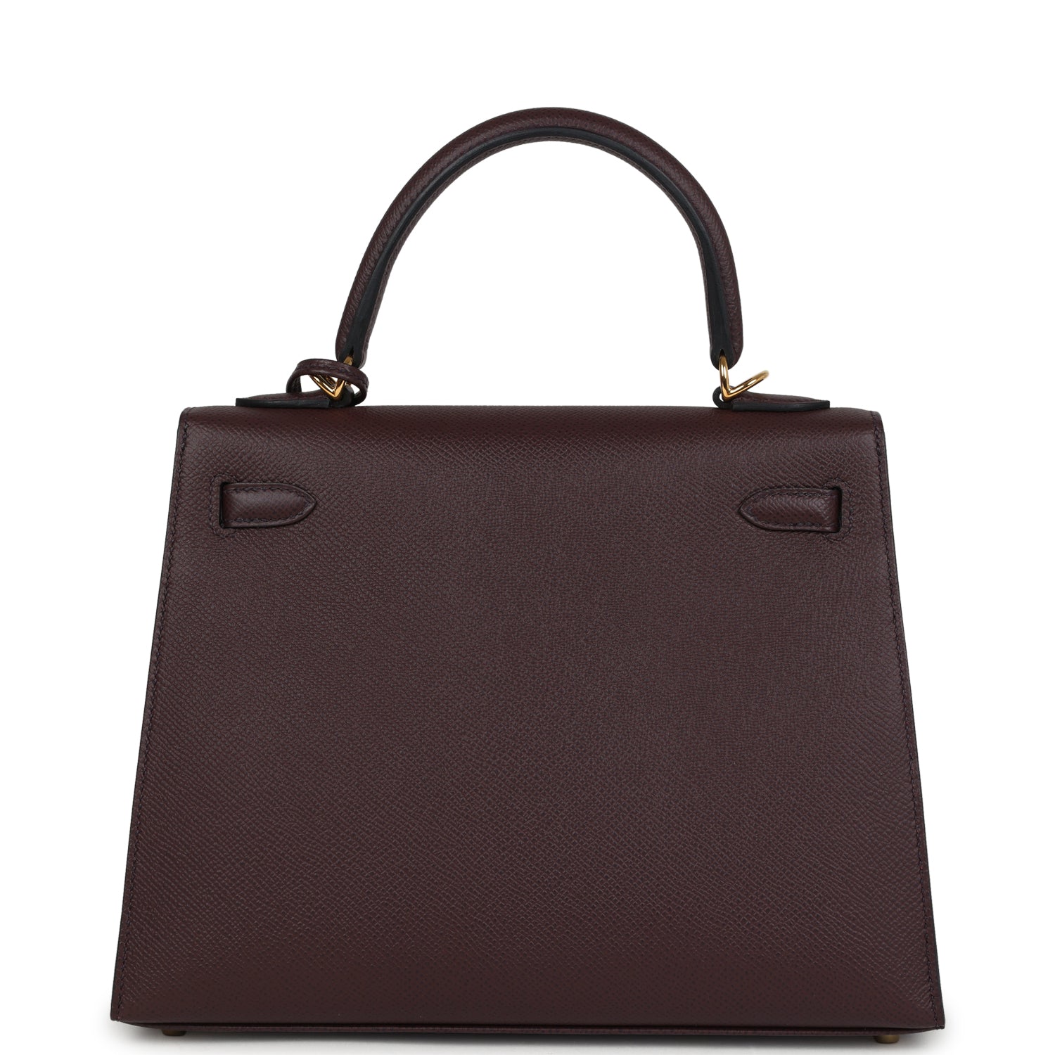 Pre-owned Hermes Kelly Sellier 25 Rouge Sellier Epsom Gold Hardware