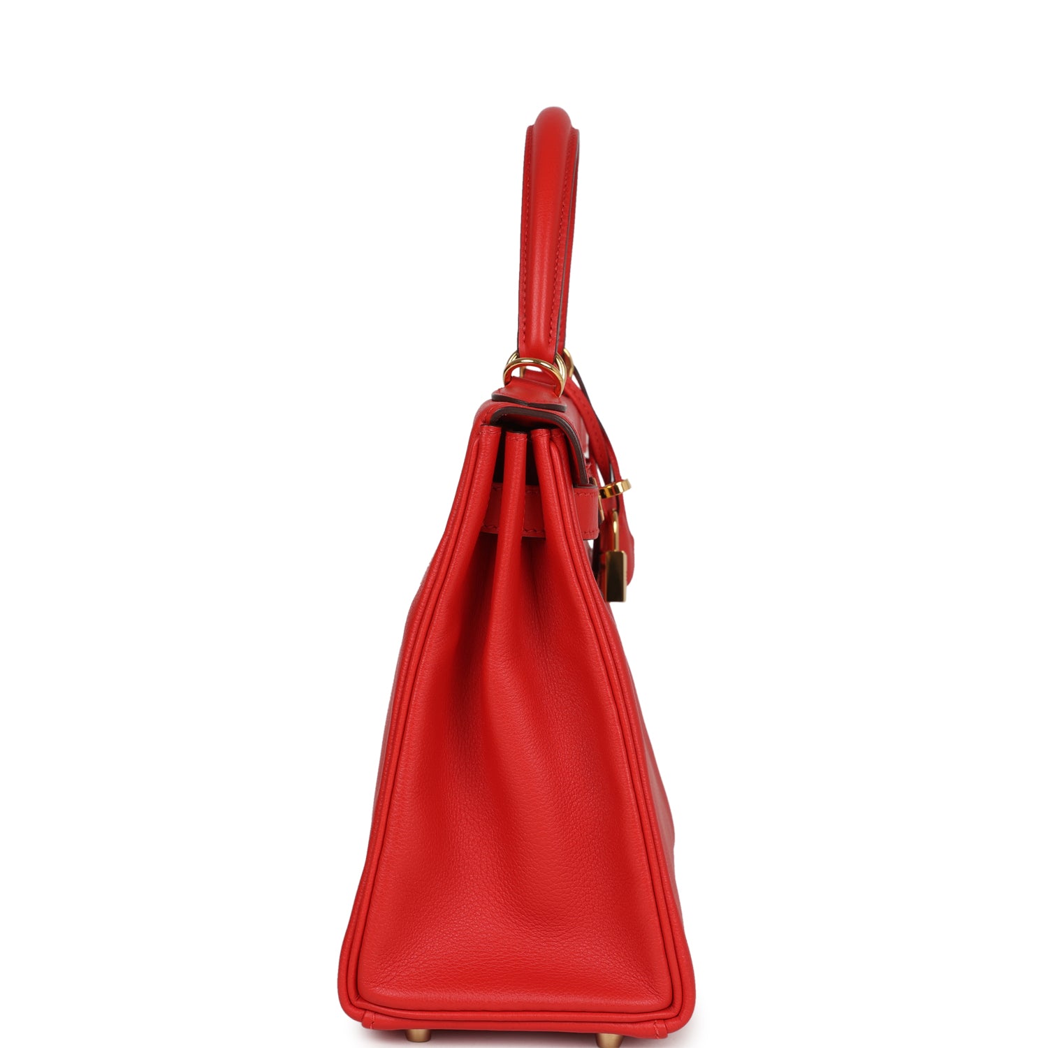 Pre-owned Hermes Kelly Retourne 28 Rouge Tomate Evercolor Gold Hardware