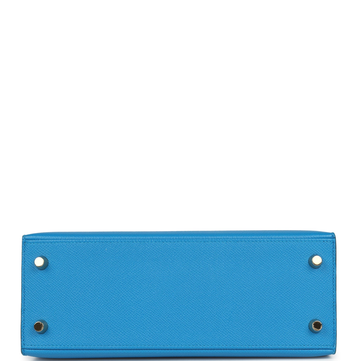 Pre-owned Hermes Kelly Sellier 25 Bleu Zanzibar Epsom Gold Hardware