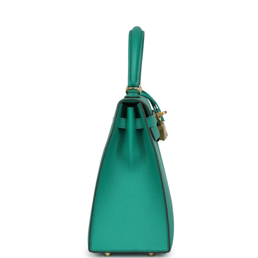 Hermes Kelly Sellier 25 Vert Jade Epsom Gold Hardware