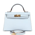Hermes Kelly Sellier 20 Bleu Brume Epsom Gold Hardware