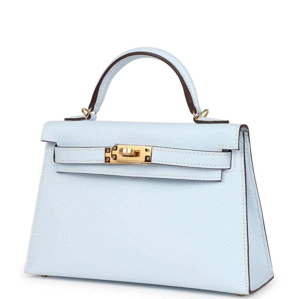 Hermes Kelly Sellier 20 Bleu Brume Epsom Gold Hardware