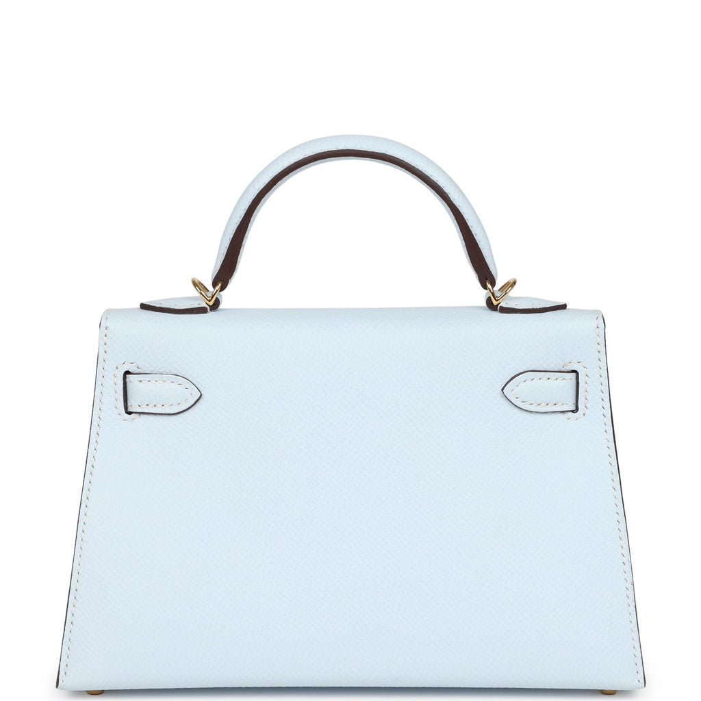 Hermes Kelly Sellier 20 Bleu Brume Epsom Gold Hardware