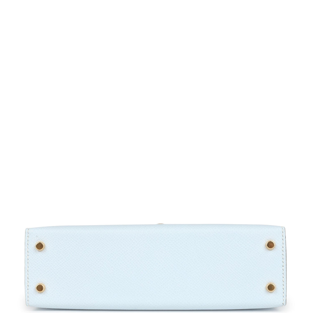 Hermes Kelly Sellier 20 Bleu Brume Epsom Gold Hardware