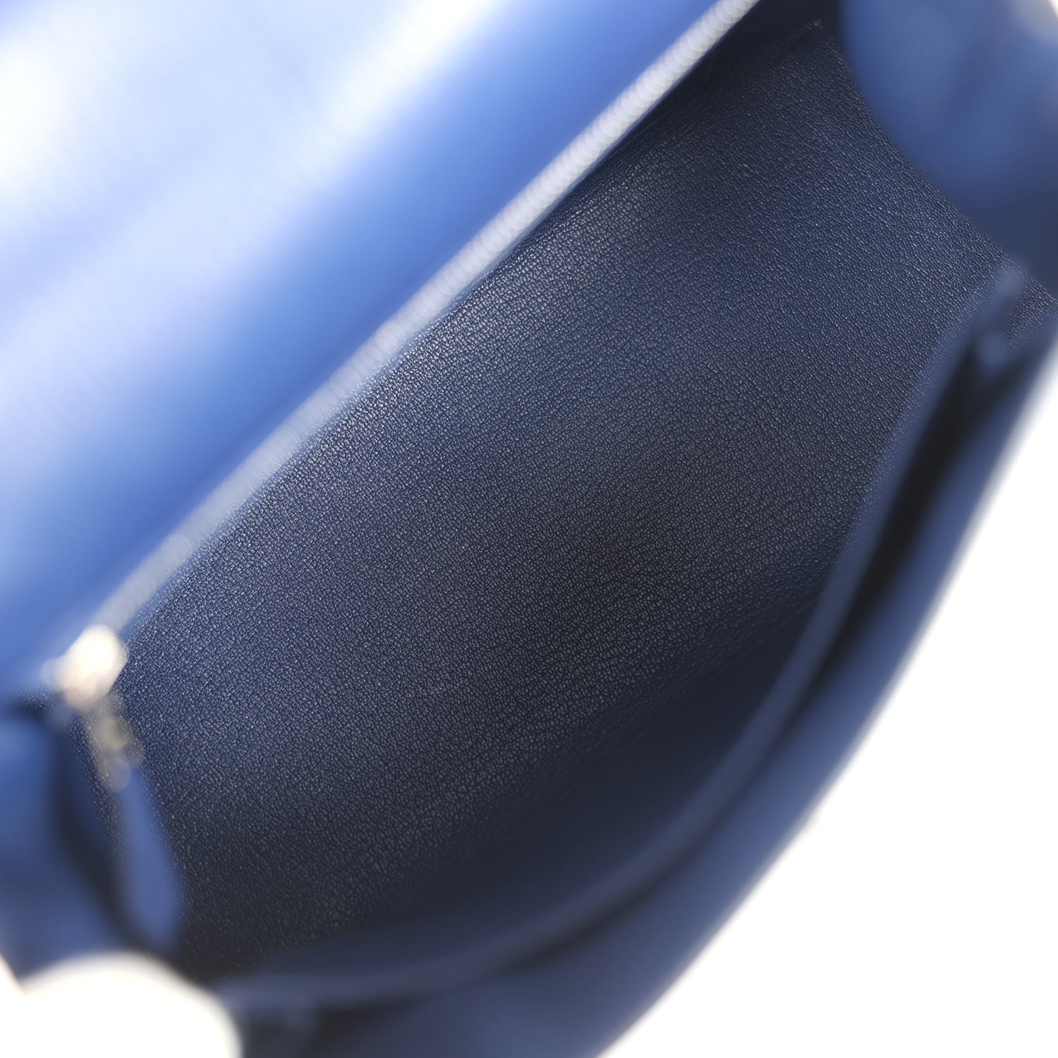 Hermes Kelly Sellier 25 Bleu Saphir Chevre Chamkila Palladium Hardware
