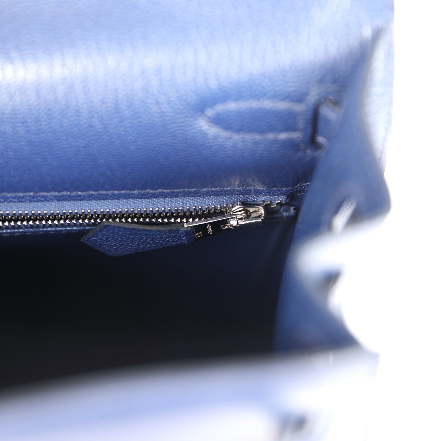 Hermes Kelly Sellier 25 Bleu Saphir Chevre Chamkila Palladium Hardware
