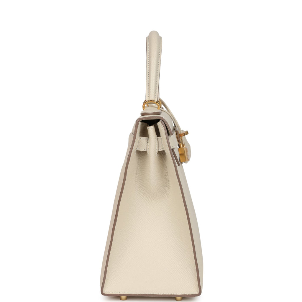 Hermes Kelly Sellier 28 Craie Epsom Gold Hardware