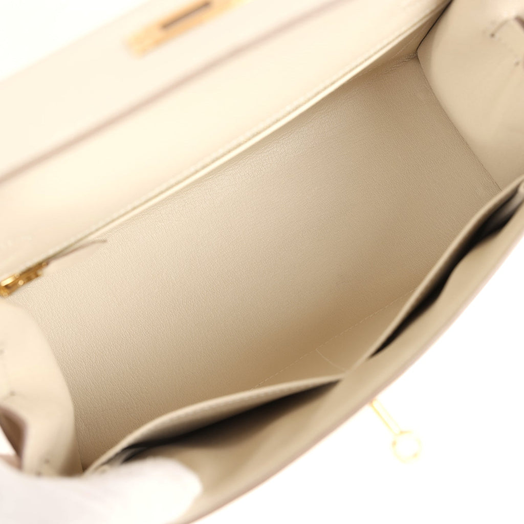 Hermes Kelly Sellier 28 Craie Epsom Gold Hardware