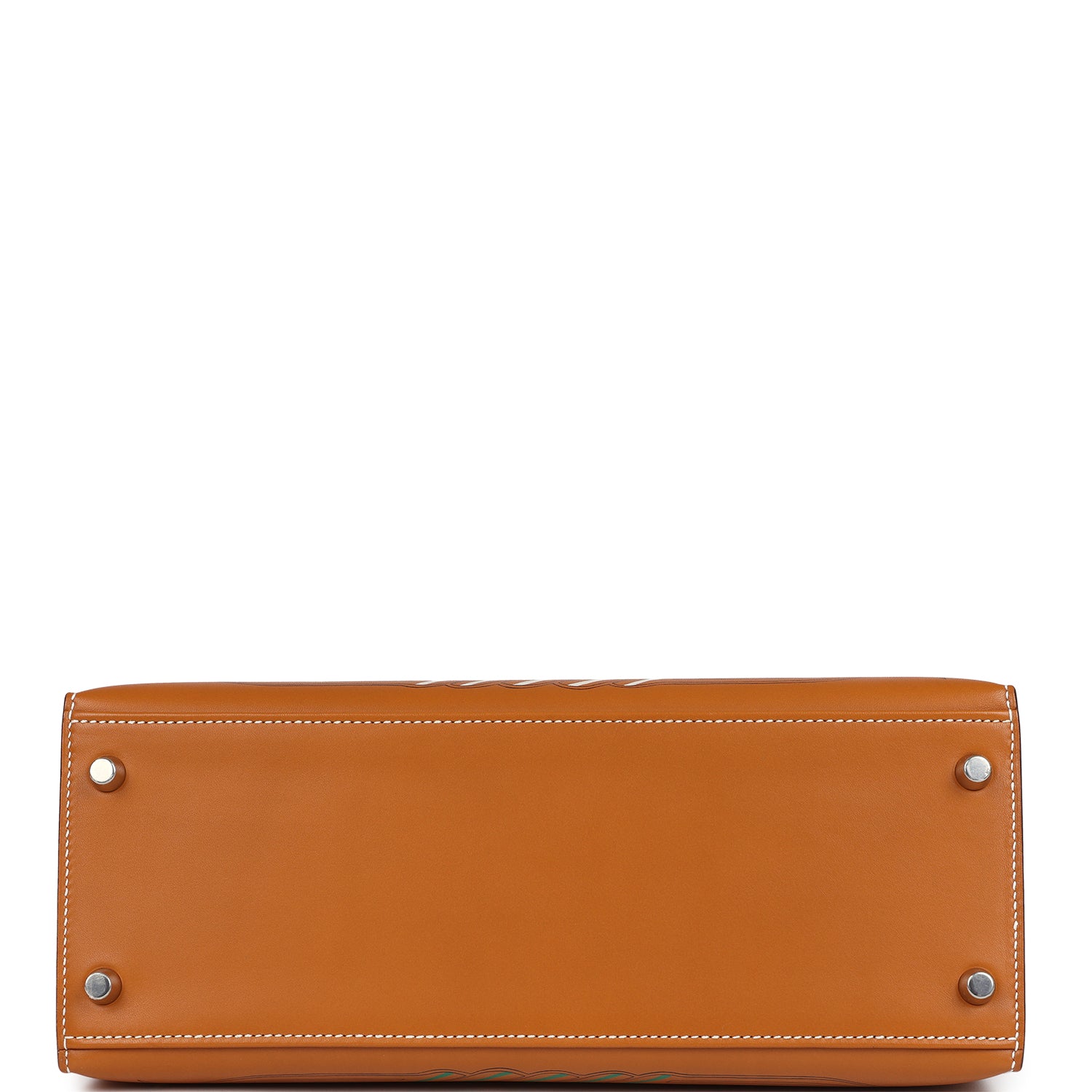 Hermes Kelly Sellier 28 "Painted Quadrige" Naturel Sable Butler Palladium Hardware