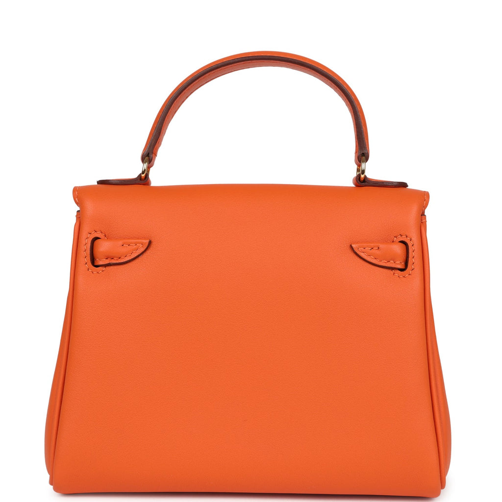 Hermes "Quelle Idolle" Kelly Doll Orange and Rose Sakura Swift Gold Hardware