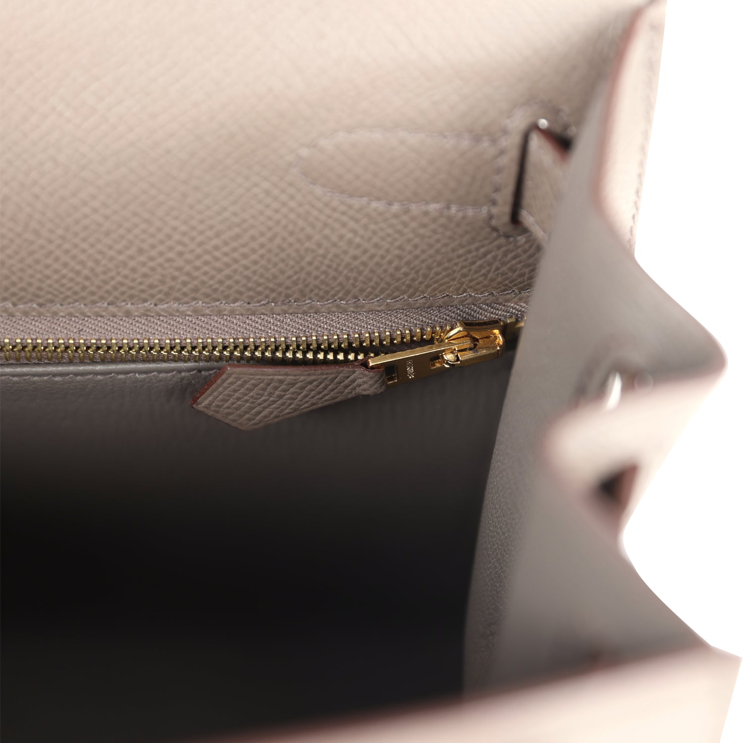 Pre-owned Hermes Kelly Sellier 28 Etain Epsom Gold Hardware