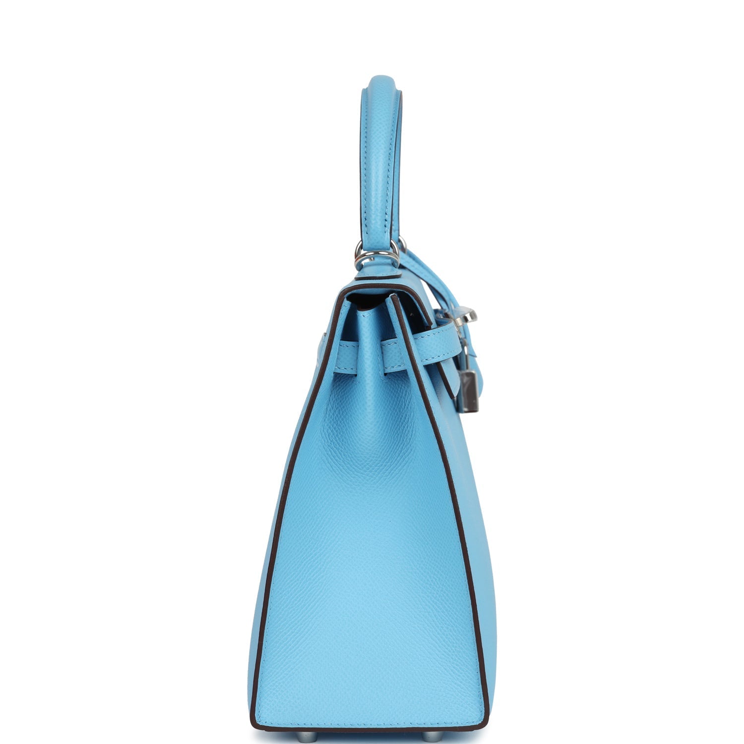 Hermes Special Order (HSS) Kelly Sellier 25 Bleu Celeste Verso Epsom Palladium Hardware