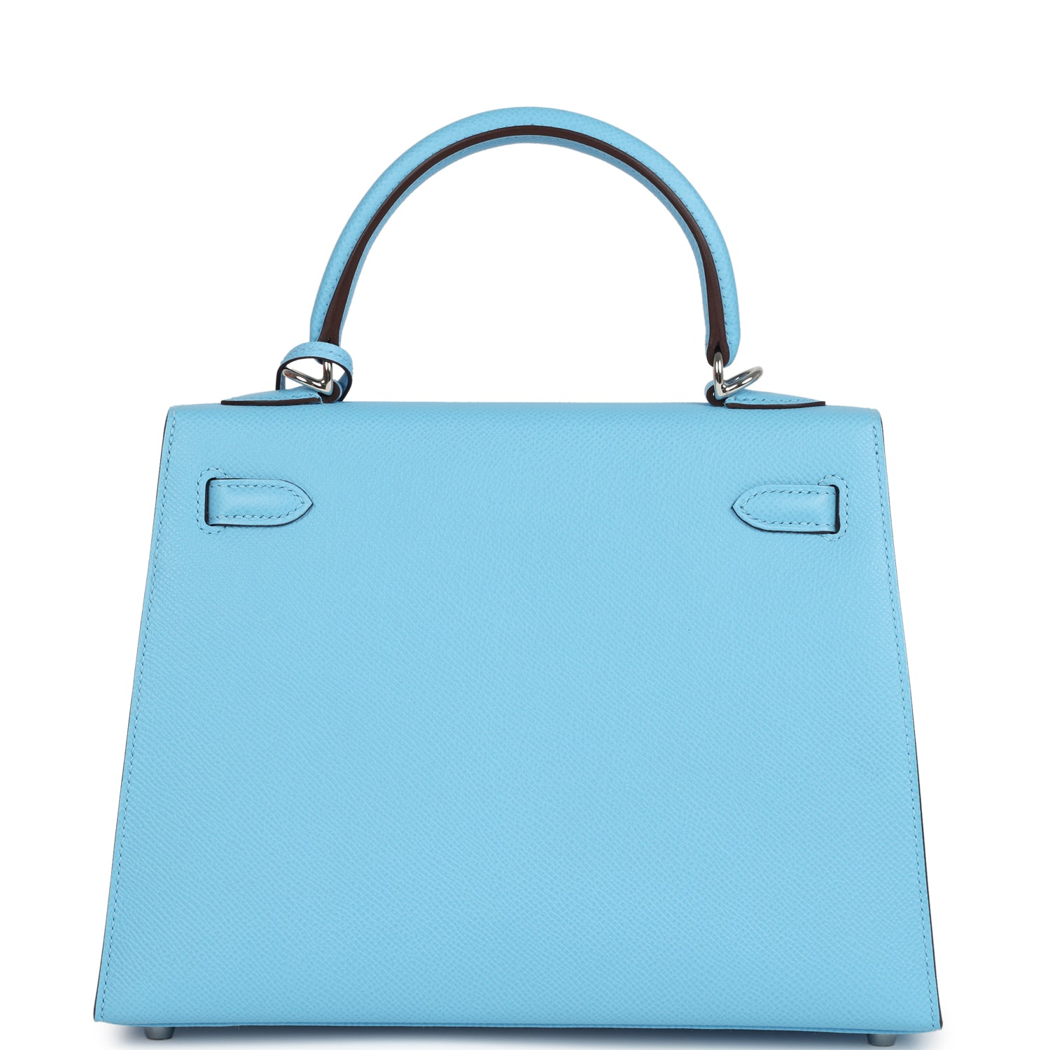 Hermes Special Order (HSS) Kelly Sellier 25 Bleu Celeste Verso Epsom Palladium Hardware