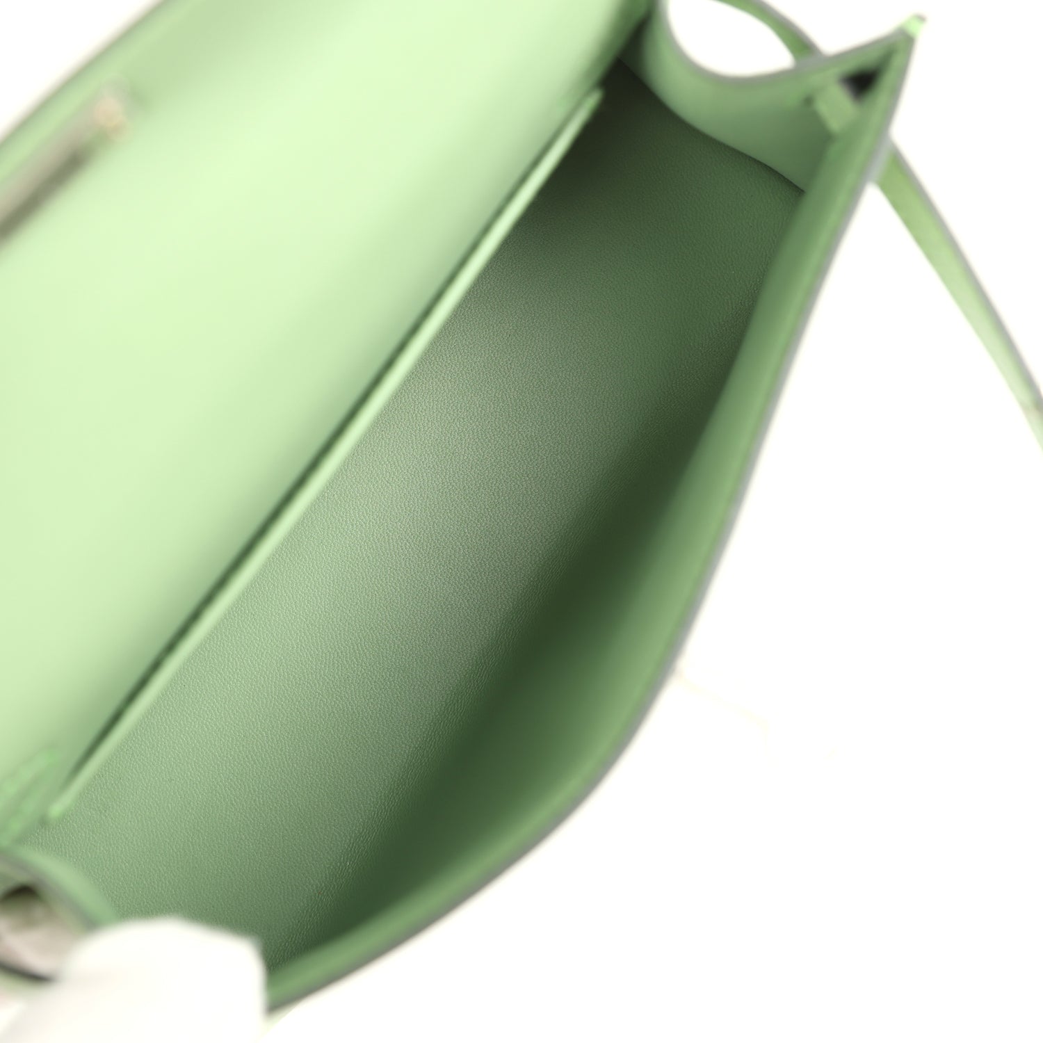 Hermes Kelly Sellier 20 Vert Criquet Epsom Palladium Hardware