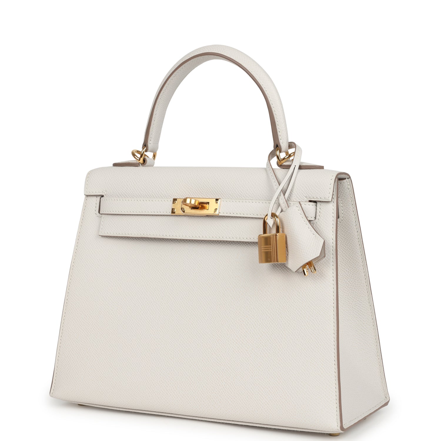 Hermes Kelly Sellier 25 Gris Pale Epsom Gold Hardware