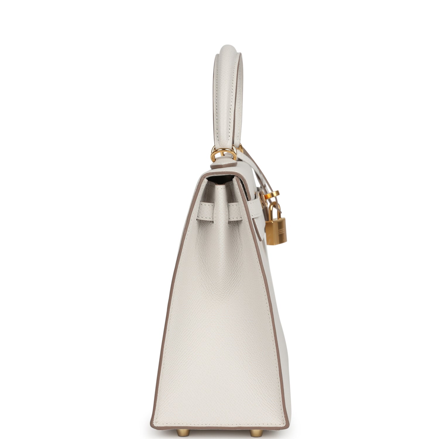Hermes Kelly Sellier 25 Gris Pale Epsom Gold Hardware