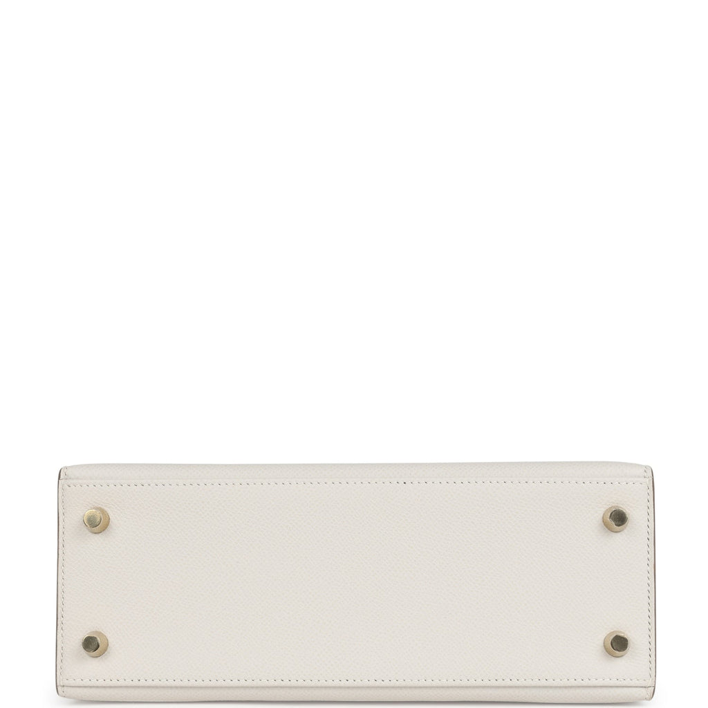 Hermes Kelly Sellier 25 Gris Pale Epsom Gold Hardware