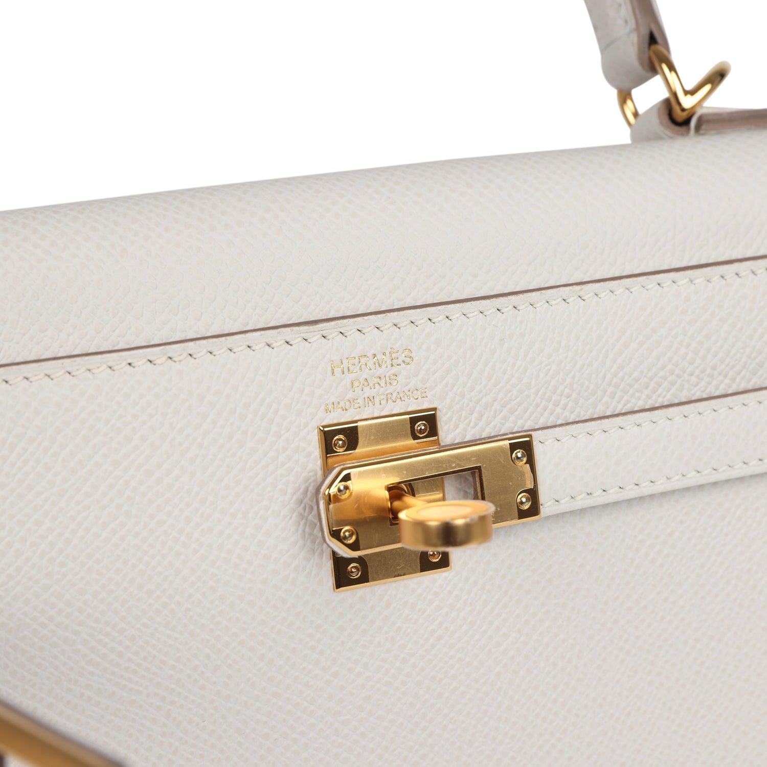 Hermes Kelly Sellier 25 Gris Pale Epsom Gold Hardware