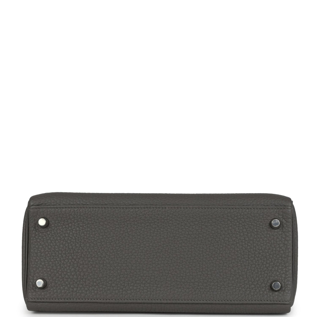 Hermes Kelly Retourne 28 Gris Meyer Clemence Palladium Hardware