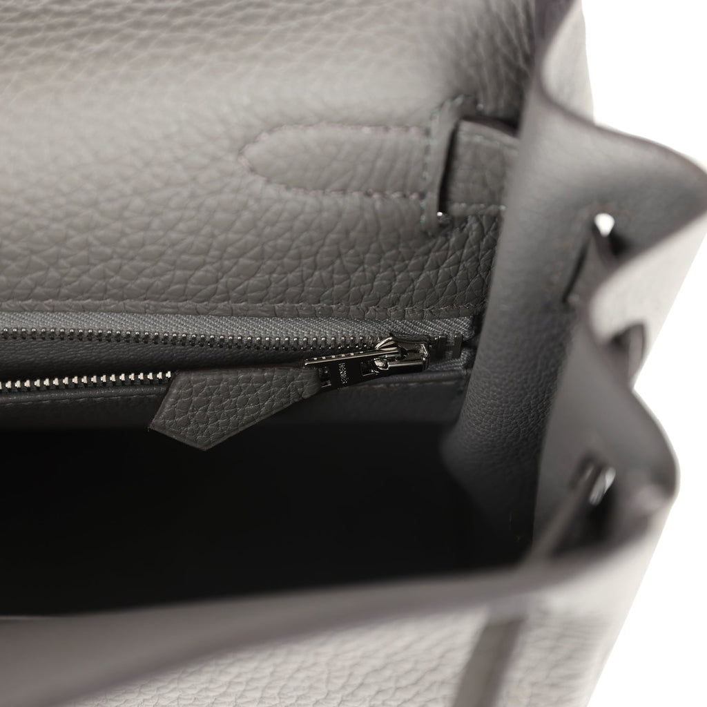 Hermes Kelly Retourne 28 Gris Meyer Clemence Palladium Hardware