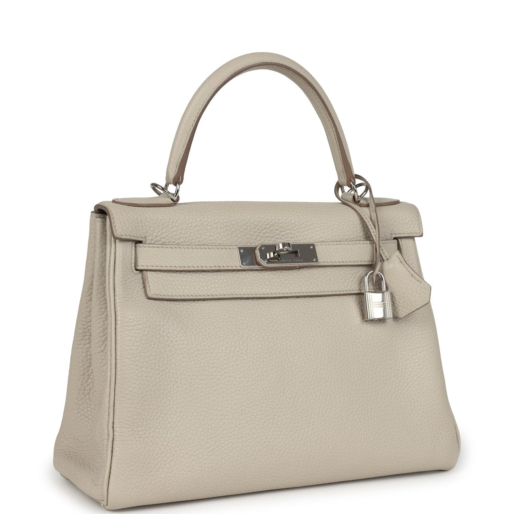 New Hermes Kelly Retourne 28 Beton Clemence Palladium Hardware