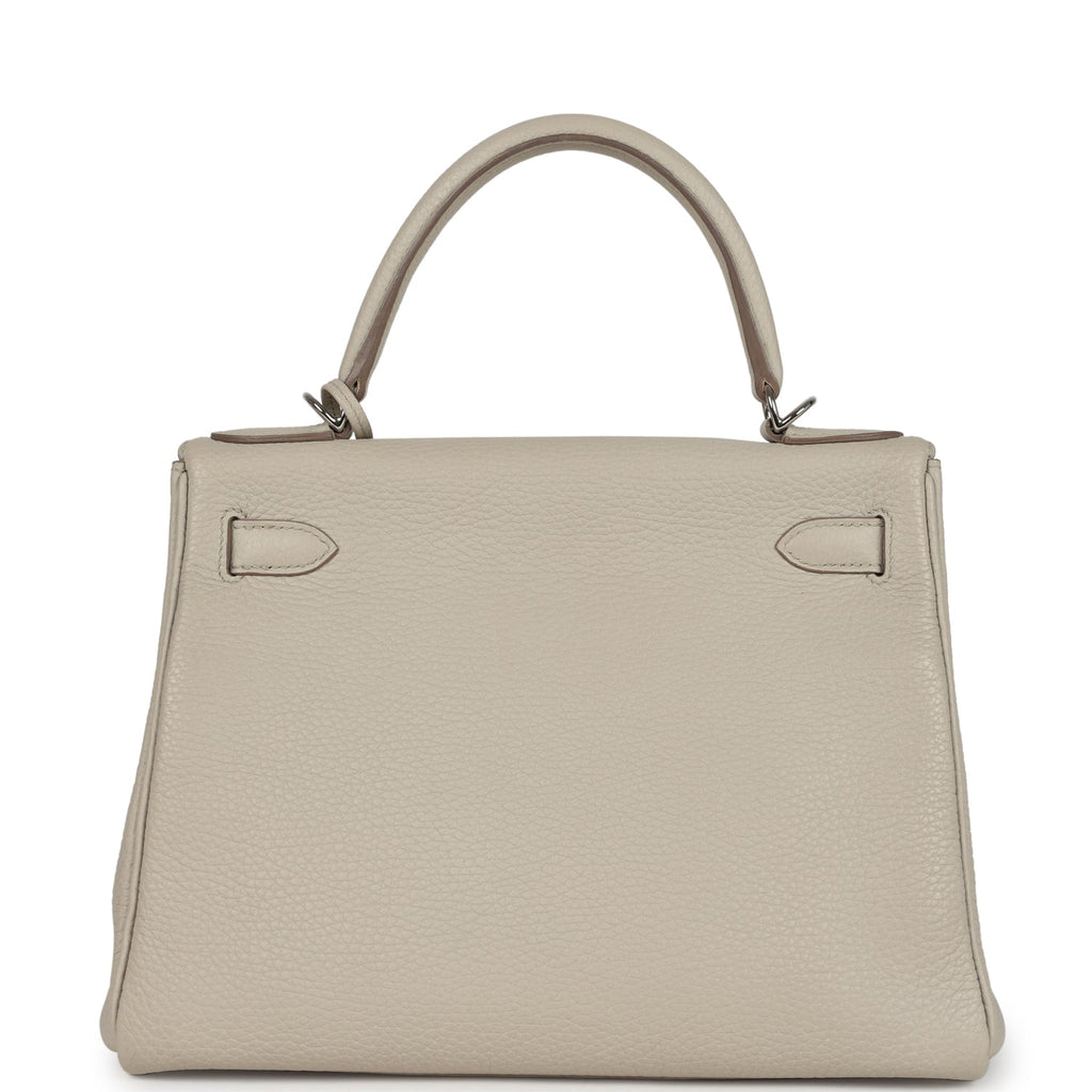 New Hermes Kelly Retourne 28 Beton Clemence Palladium Hardware