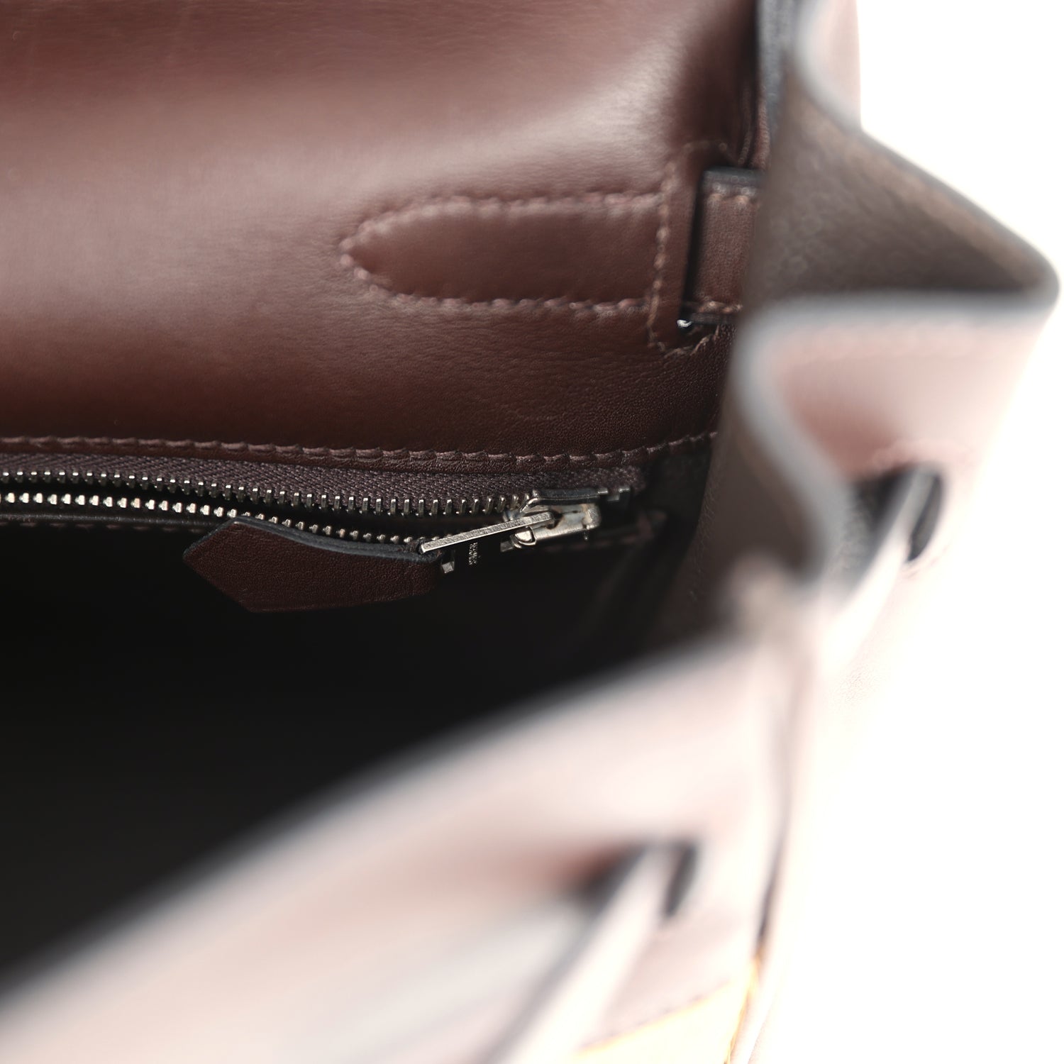 New Hermes Kelly Retourne 35 Ebene Evercalf and Blond Troika Palladium Hardware