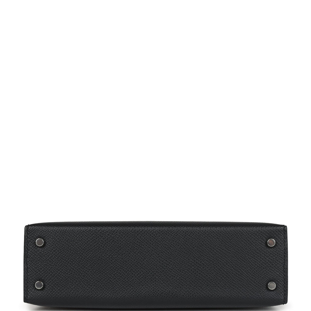 Hermes Kelly Sellier 20 Black Epsom Palladium Hardware