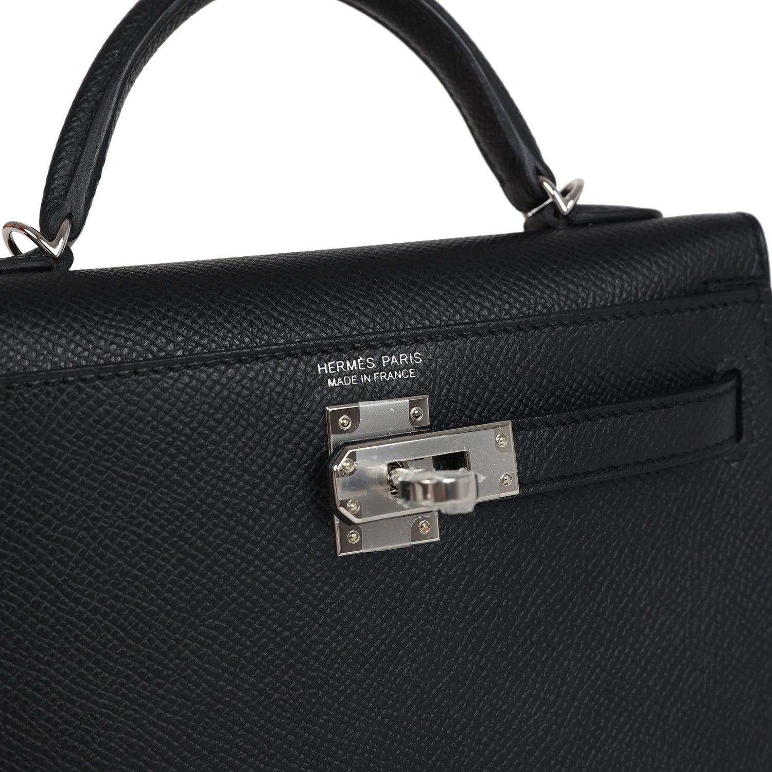 Hermes Kelly Sellier 20 Black Epsom Palladium Hardware
