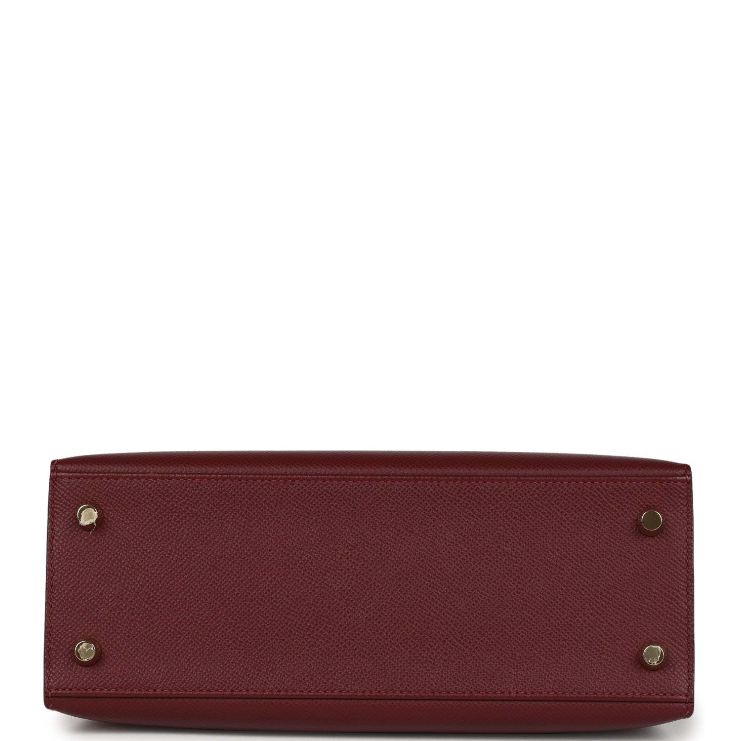 Pre-owned Hermes Kelly Sellier 25 Rouge H Epsom Gold Hardware