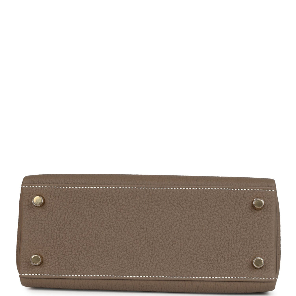 Hermes Kelly Retourne 25 Etoupe Togo Gold Hardware