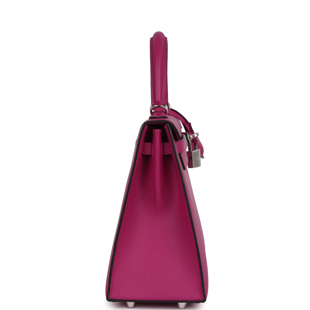 Hermes Kelly Sellier 25 Rose Pourpre Epsom Palladium Hardware