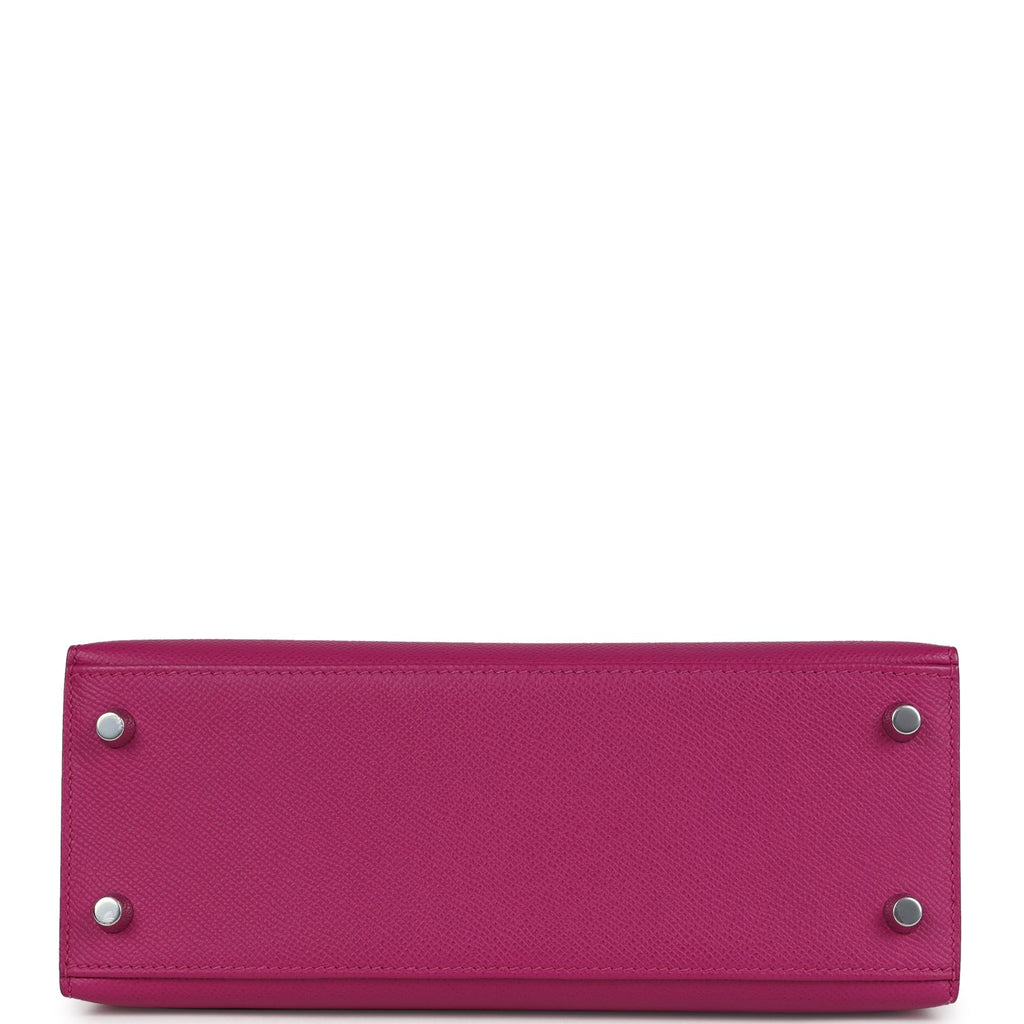 Hermes Kelly Sellier 25 Rose Pourpre Epsom Palladium Hardware