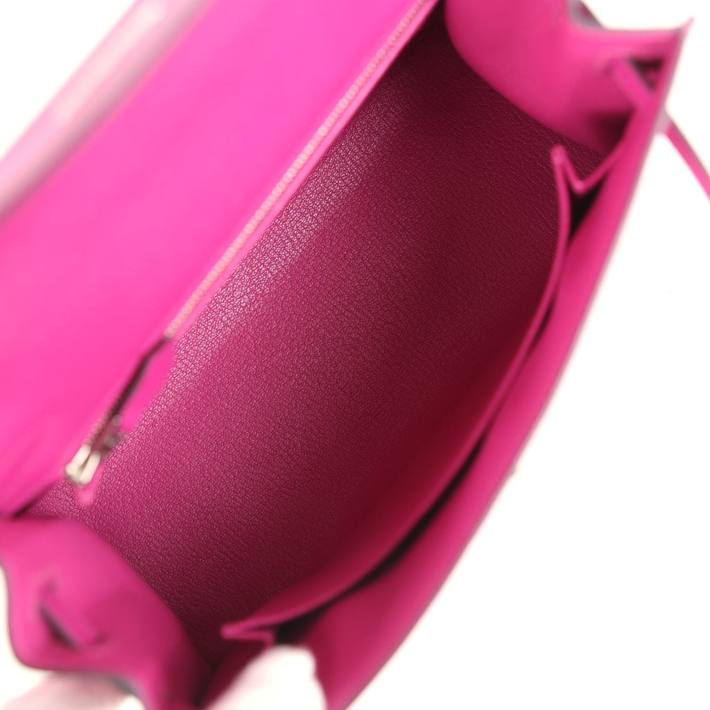 Hermes Kelly Sellier 25 Rose Pourpre Epsom Palladium Hardware