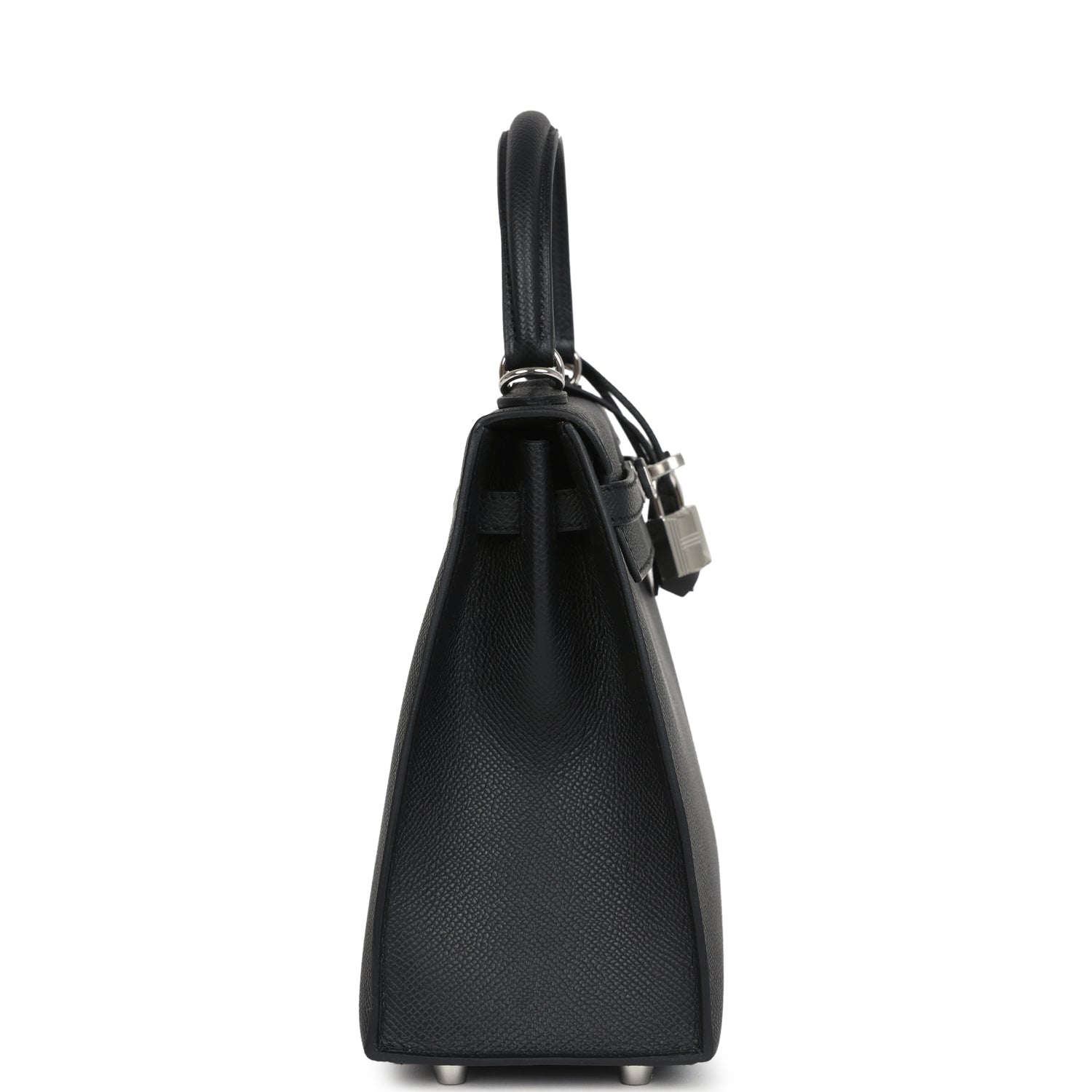 Hermes Kelly Sellier 25 Black Epsom Palladium Hardware