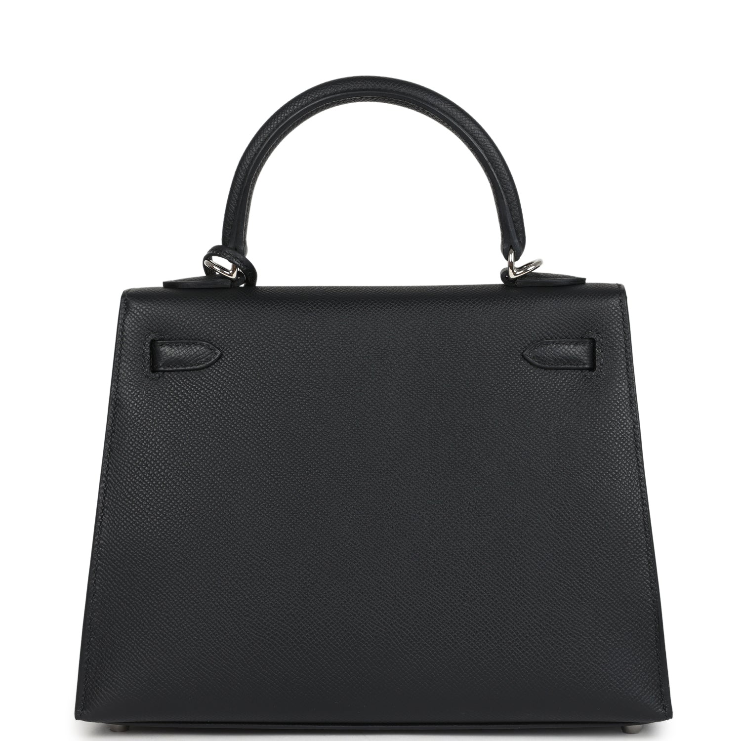 Hermes Kelly Sellier 25 Black Epsom Palladium Hardware
