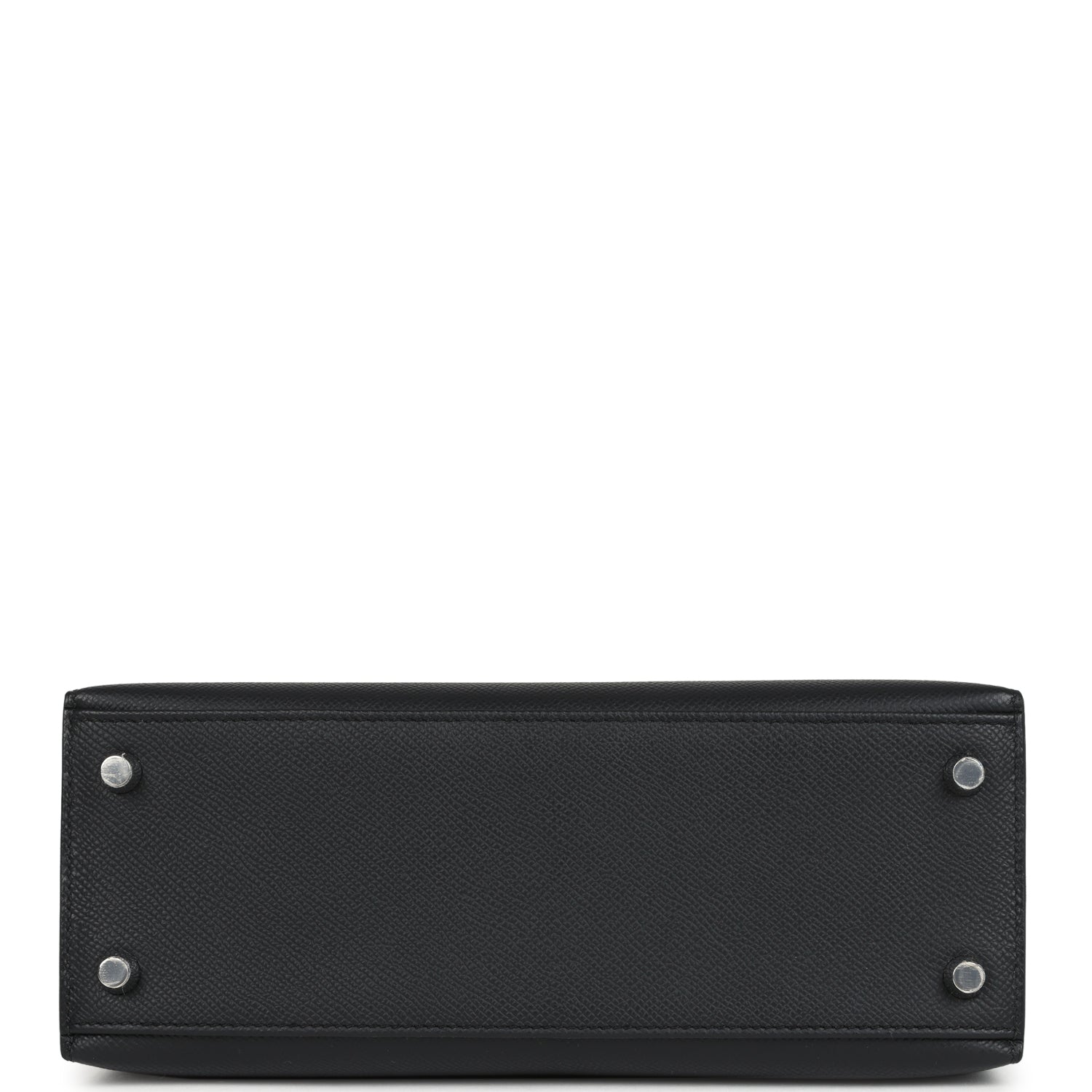 Hermes Kelly Sellier 25 Black Epsom Palladium Hardware