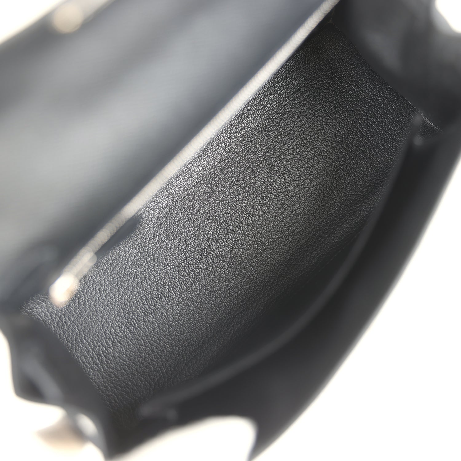Hermes Kelly Sellier 25 Black Epsom Palladium Hardware