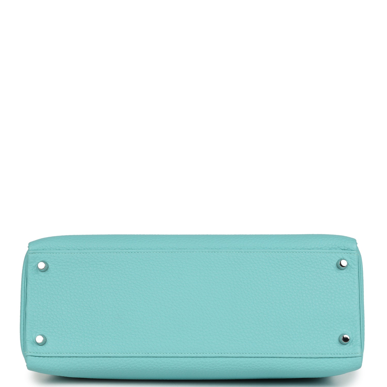 Pre-owned Hermes Kelly Retourne 35 Bleu Atoll Clemence Palladium Hardware