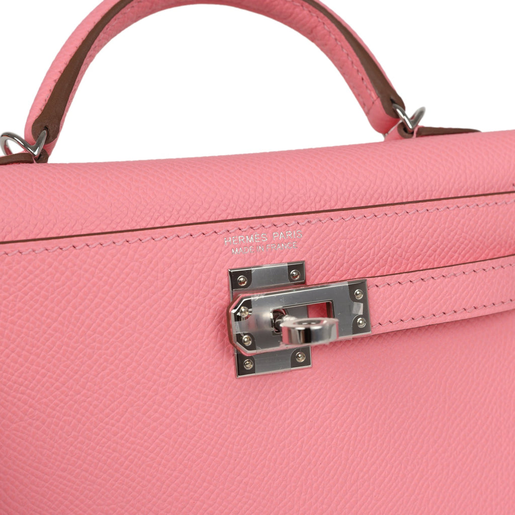 Hermes Kelly Sellier 20 Rose Confetti Epsom Palladium Hardware