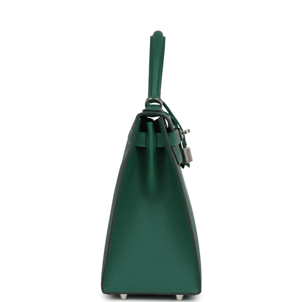 Hermes Kelly Sellier 28 Vert Moyen Epsom Palladium Hardware
