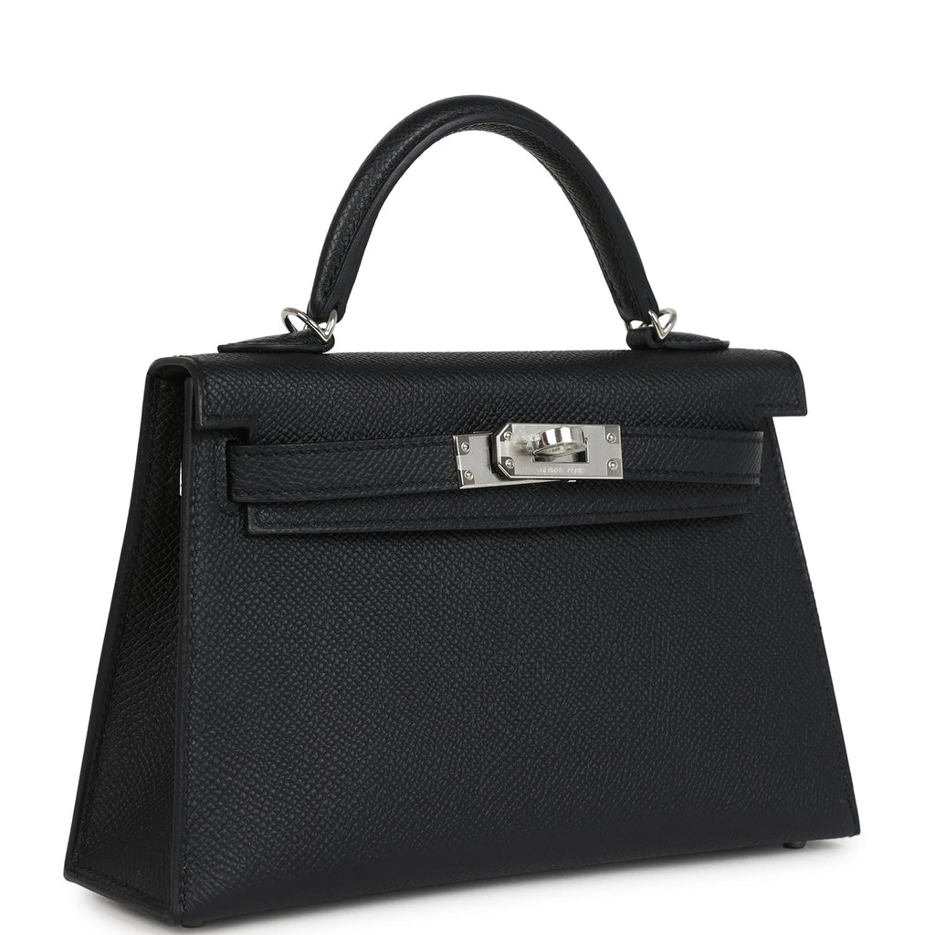 Hermes Kelly Sellier 20 Black Epsom Palladium Hardware