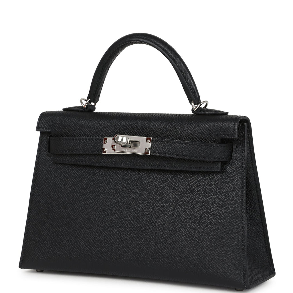 Hermes Kelly Sellier 20 Black Epsom Palladium Hardware