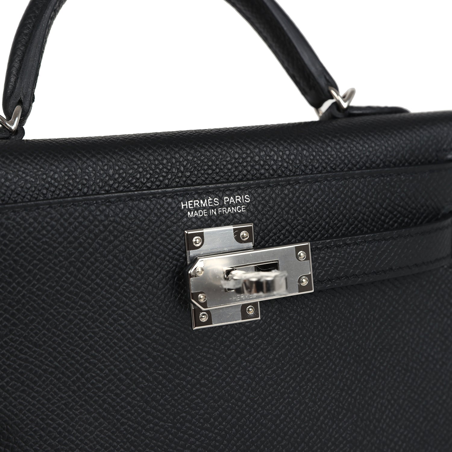 Hermes Kelly Sellier 20 Black Epsom Palladium Hardware